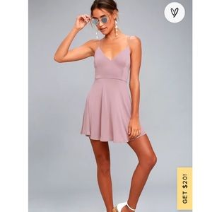 Lulu’s Mauve Strappy Back Dress